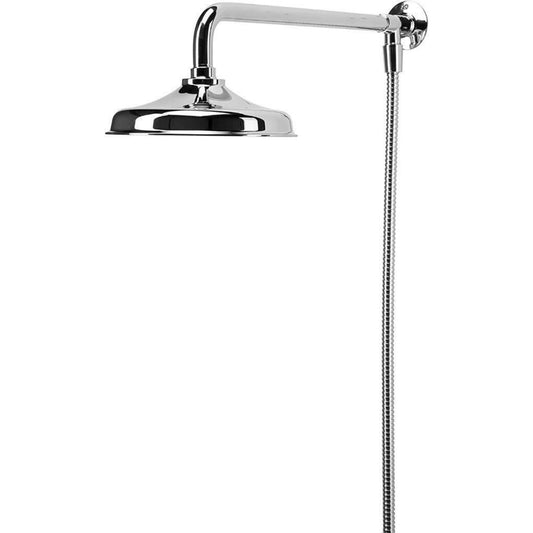 Croydex Traditional Rain Shower Head Arm & Hose 173mm Universal Connection