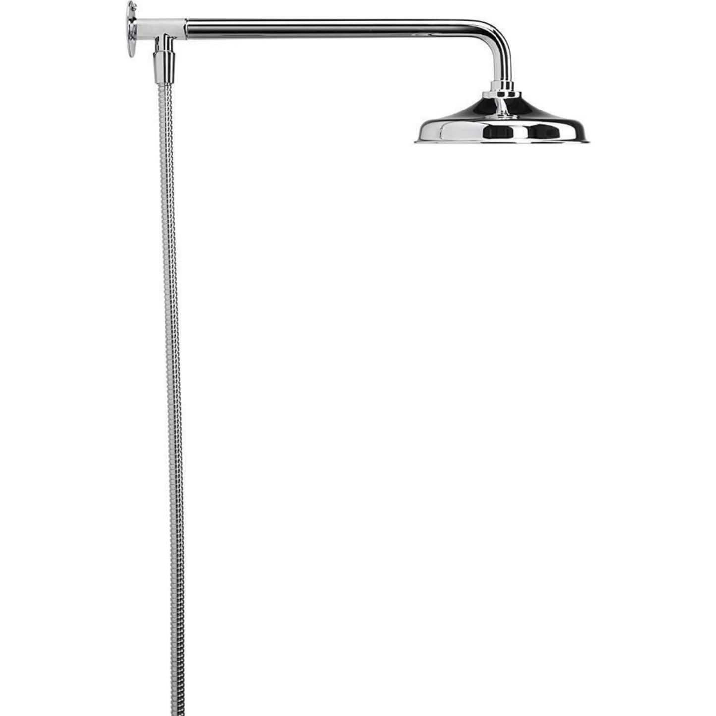 Croydex Traditional Rain Shower Head Arm & Hose 173mm Universal Connection