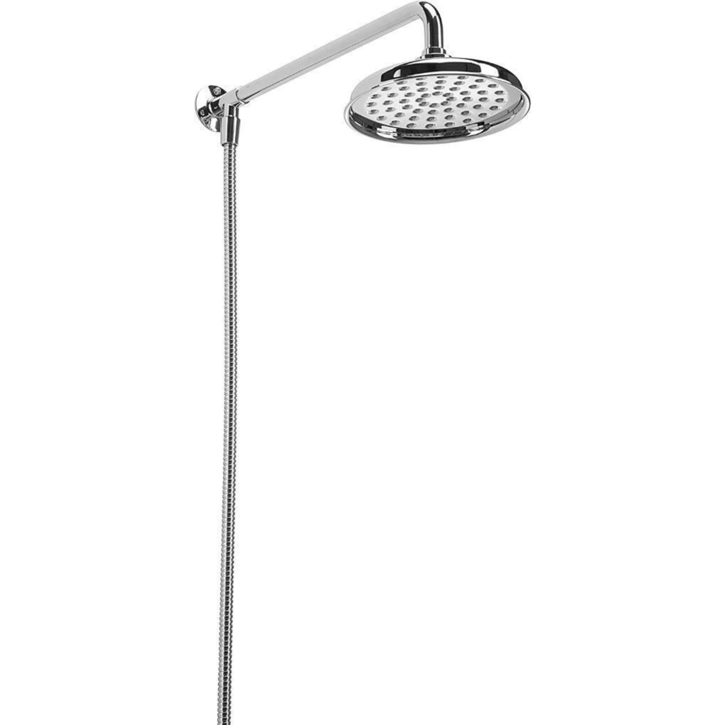 Croydex Traditional Rain Shower Head Arm & Hose 173mm Universal Connection