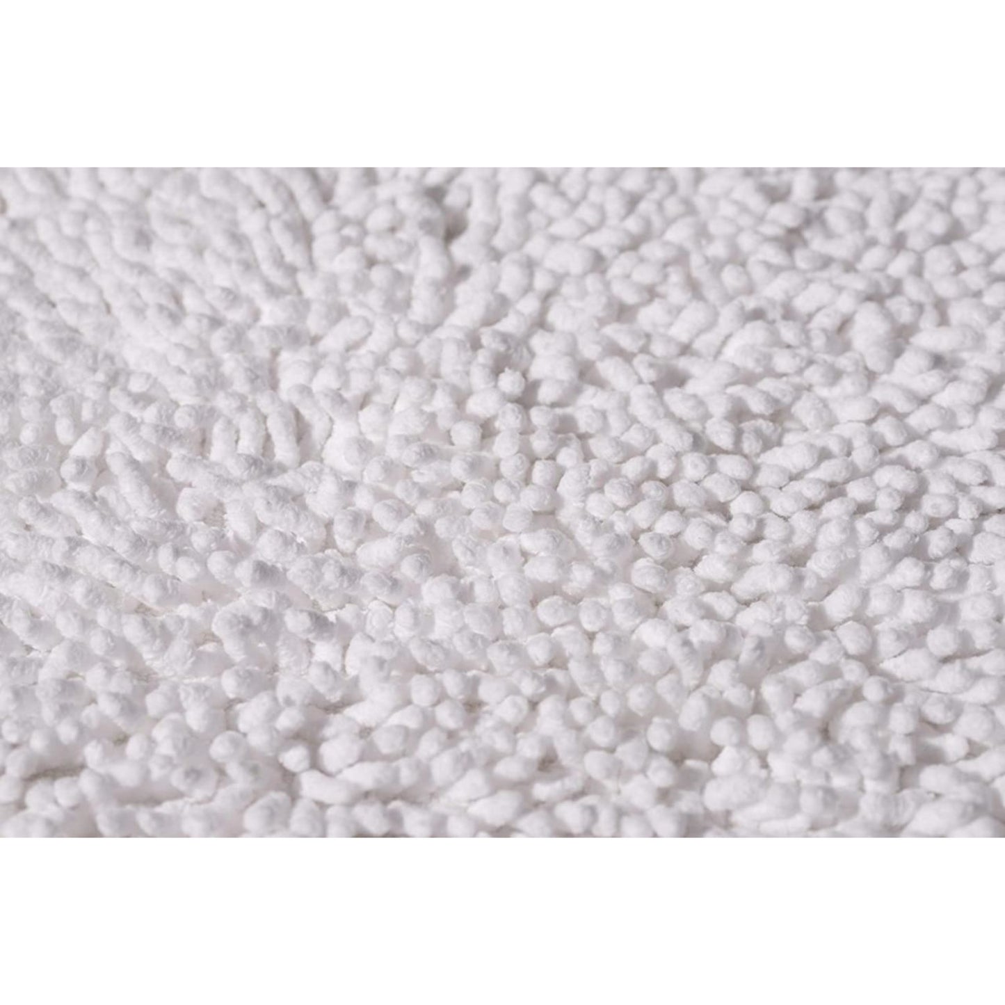 Croydex White Chenille Cushioned Bathroom Rug Slip-Resistant Backing 80x50cm