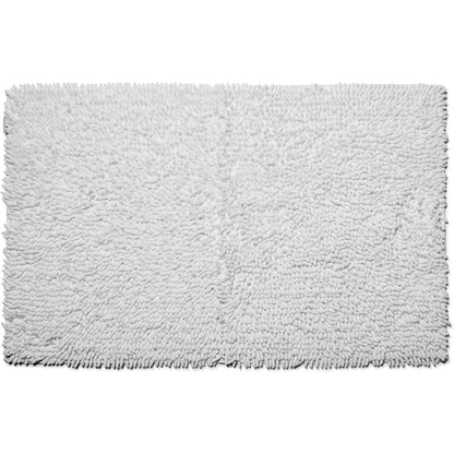 Croydex White Chenille Cushioned Bathroom Rug Slip-Resistant Backing 80x50cm