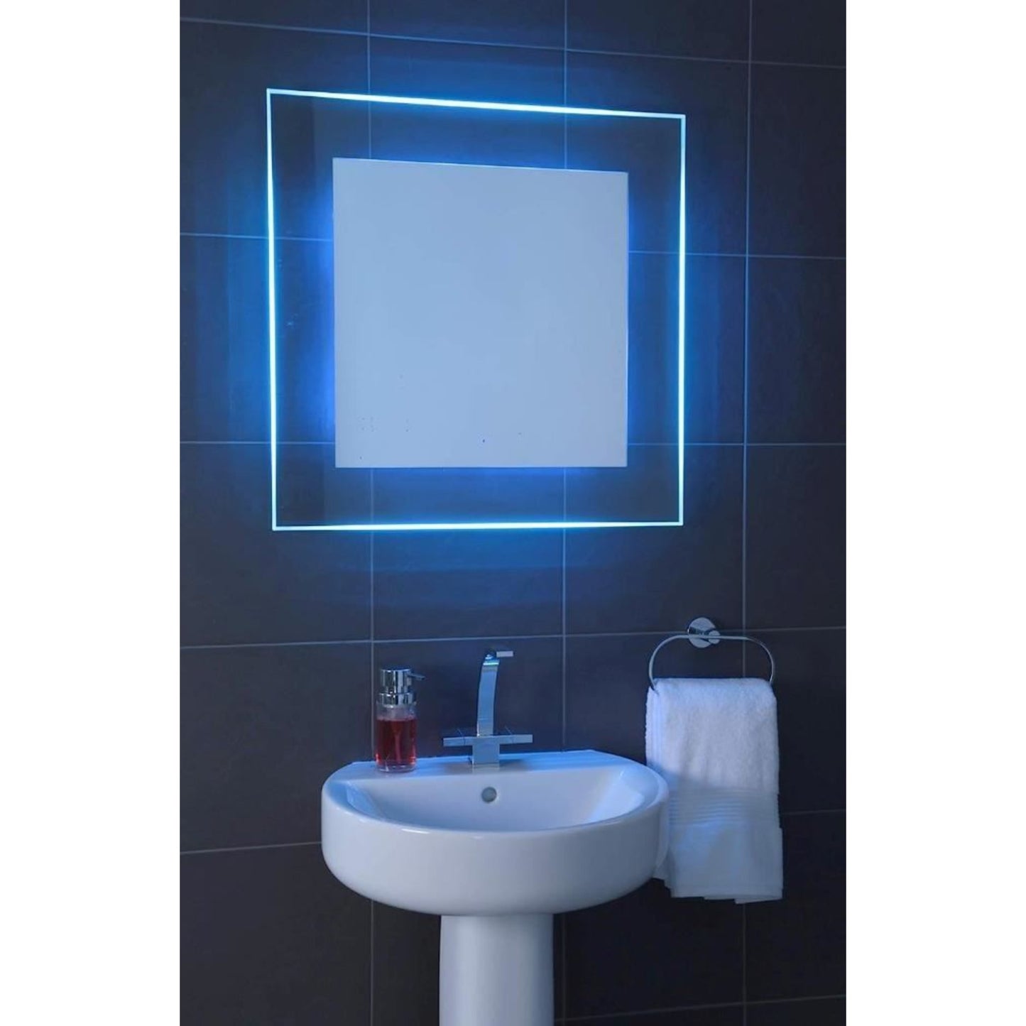Croydex Oakley Colour Change Illuminated Mirror Hang 'N' Lock 700 x 700 x 45 mm