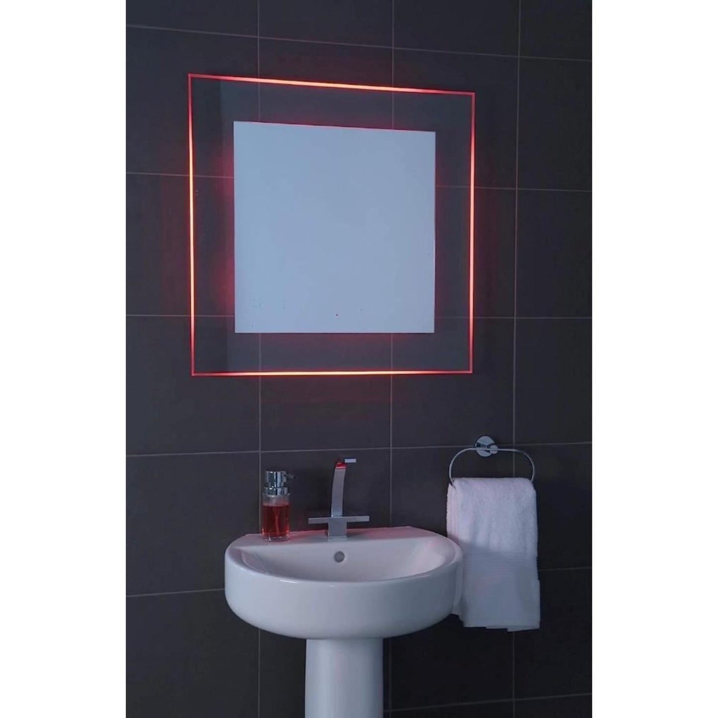 Croydex Oakley Colour Change Illuminated Mirror Hang 'N' Lock 700 x 700 x 45 mm