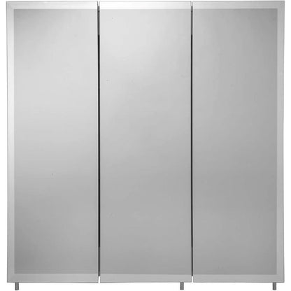 Croydex Heacham Triple Door Tri-View Mirrored White Steel Cabinet 762x762x127mm