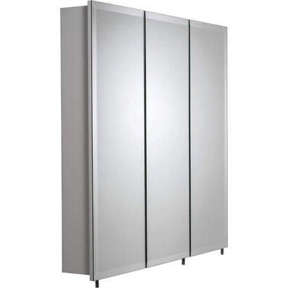 Croydex Heacham Triple Door Tri-View Mirrored White Steel Cabinet 762x762x127mm