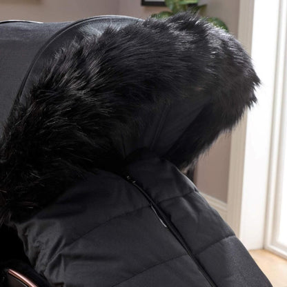 Clair de Lune Faux Fur Hood Trim for Pram and Pushchair Universal Size Black