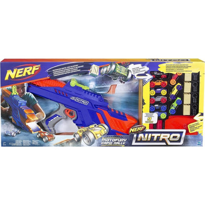 Nerf Nitro MotoFury Rapid Rally Includes 9 Cars + Ramps and Obstacles