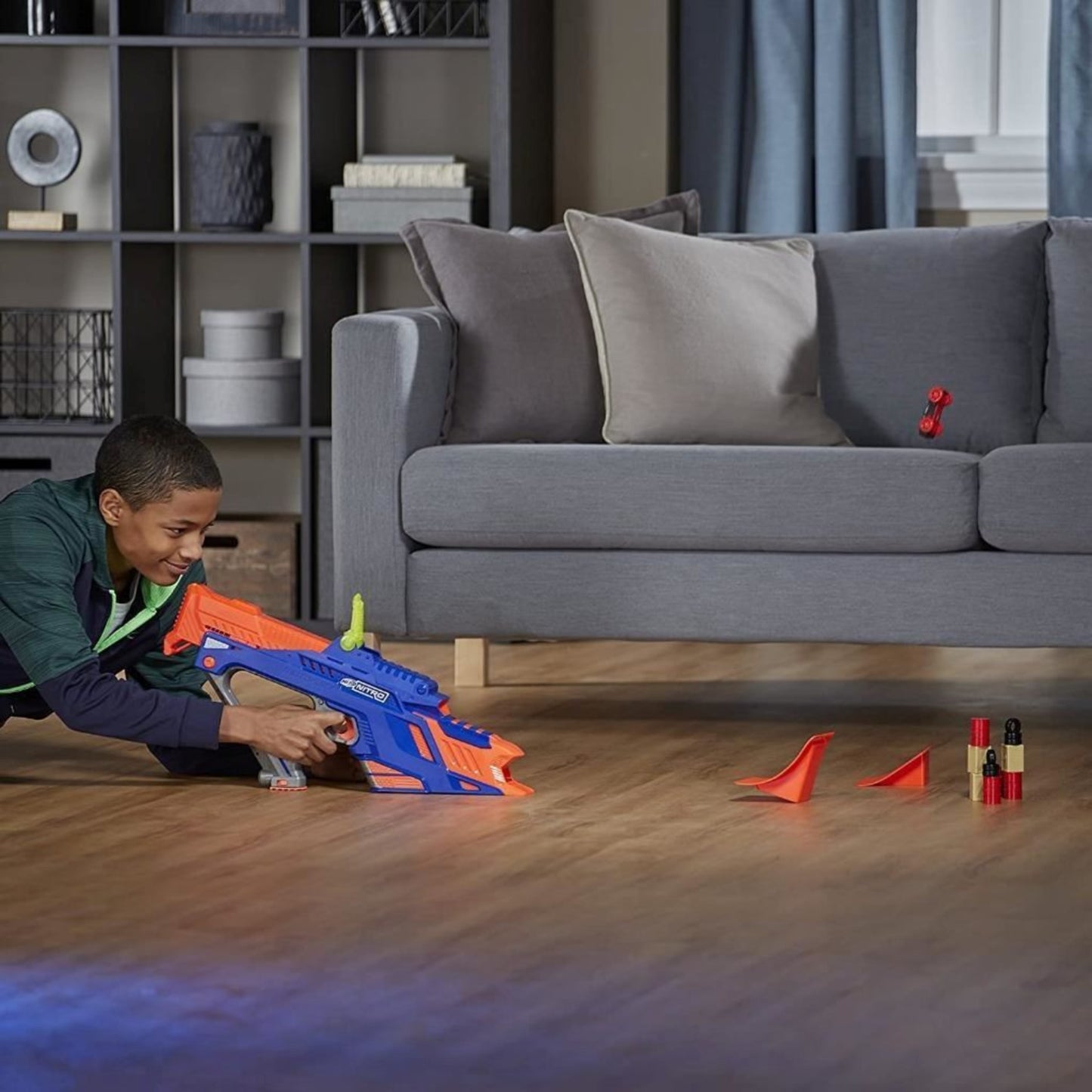 Nerf Nitro MotoFury Rapid Rally Includes 9 Cars + Ramps and Obstacles
