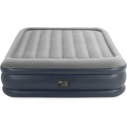 Intex Queen Deluxe Plus Pillow Rest Air Bed with Built in Pump 152 x 203 x 42 cm