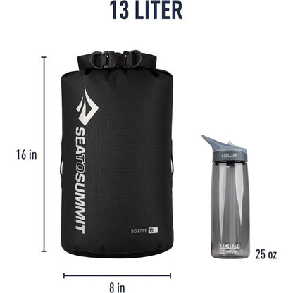 Sea to Summit 13 Litre Big River Dry Bag Durable Roll Top Dry Storage 420D Black