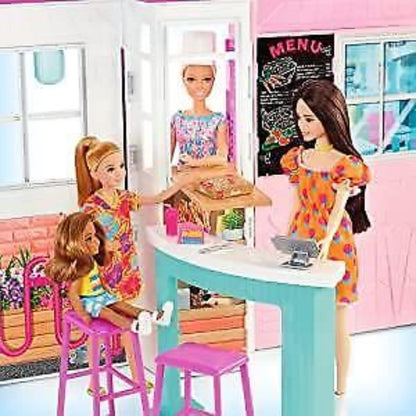 Barbie Cook n Grill Restaurant Playset and Barbie Doll 30 Pieces & 6 Play Areas