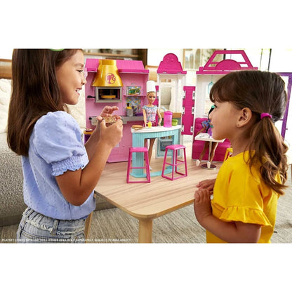 Barbie Cook n Grill Restaurant Playset and Barbie Doll 30 Pieces & 6 Play Areas