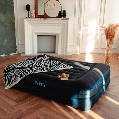 Intex Queen Deluxe Plus Pillow Rest Air Bed with Built in Pump 152 x 203 x 42 cm