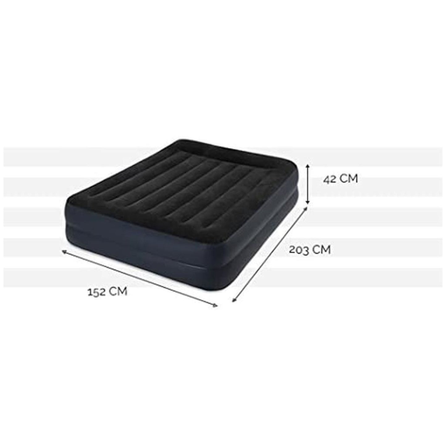 Intex Queen Deluxe Plus Pillow Rest Air Bed with Built in Pump 152 x 203 x 42 cm