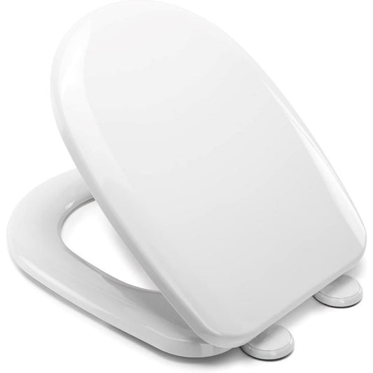 Croydex D Shape Sit Tight Vida Toilet Seat Anti-Bacterial White 46.5 x 36 x 5 cm