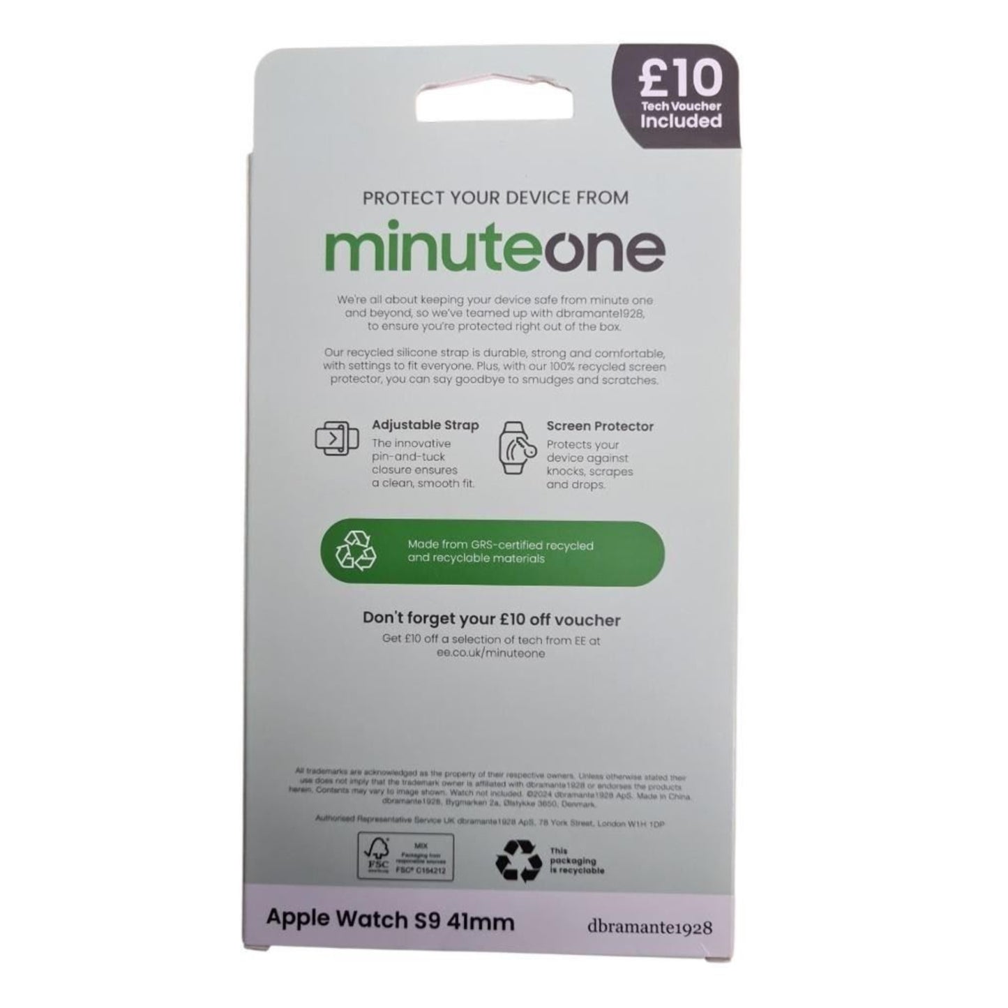 dbramante1928 Apple Watch S9 Strap 41mm Screen Protector Plus £10 EE Discount