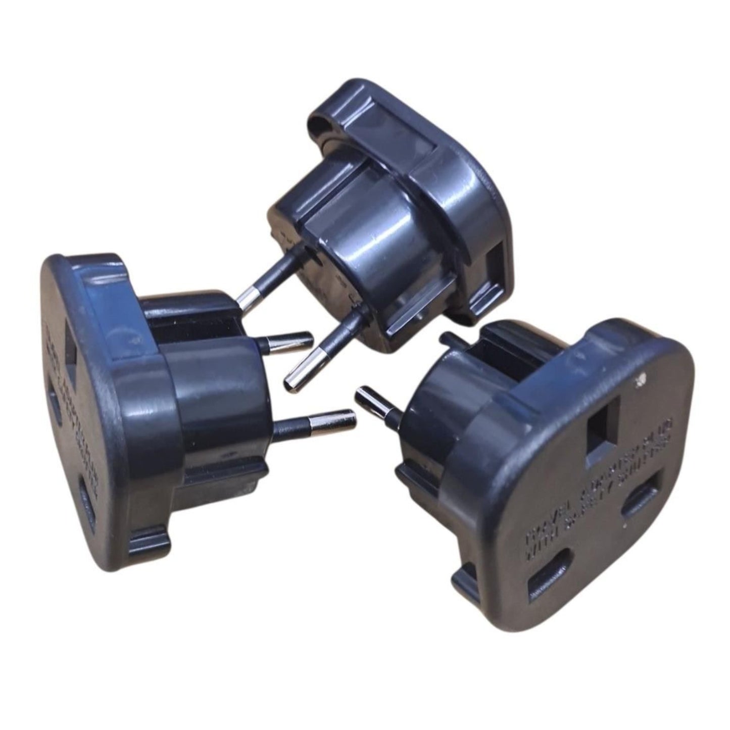 PowerConnect Euro Transformer UK Converter 3 Pin to European 2 Pin Plug with Safety Shutter