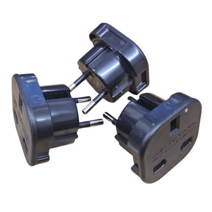 PowerConnect Euro Transformer UK Converter 3 Pin to European 2 Pin Plug with Safety Shutter