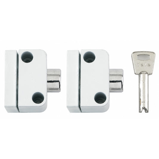 Yale 8K102 Push Button Window Lock with Key White Finish Pack of 2