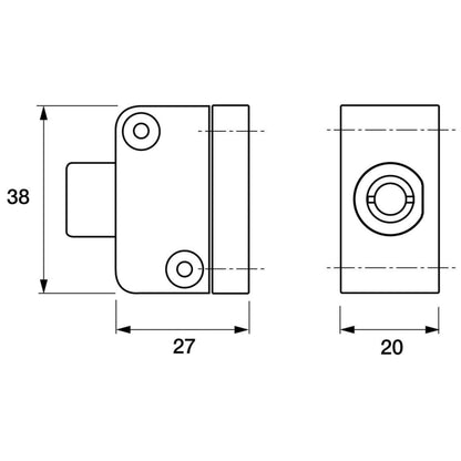 Yale 8K102 Push Button Window Lock with Key White Finish Pack of 2