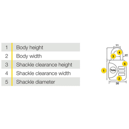 Yale 3 Digit Combination Standard Security Luggage Combination Padlock Grey