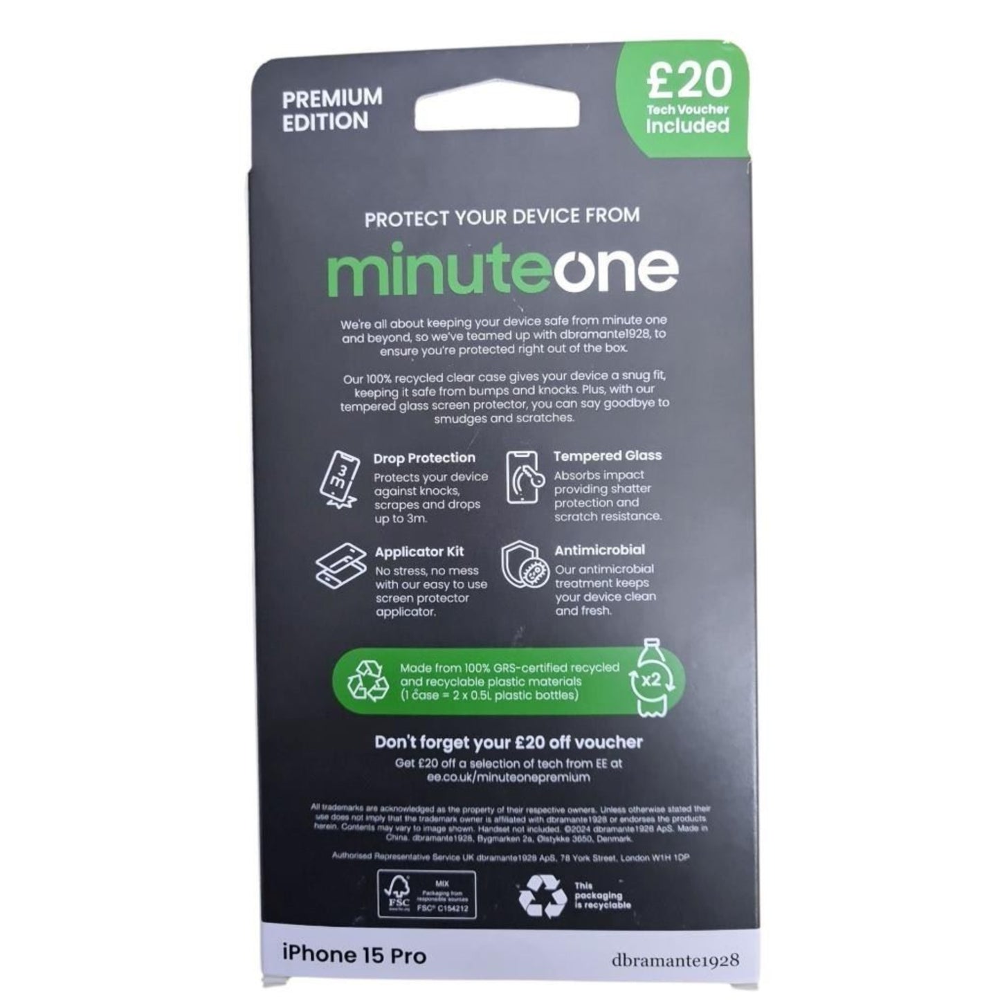 dbramante1928 iPhone 15 Pro Case and Screen Protector Plus £20 EE Discount