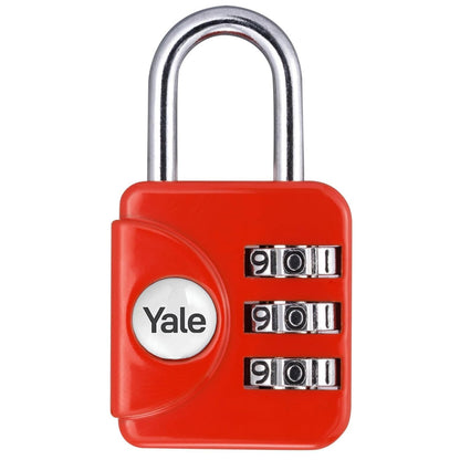 Yale 3 Digit Combination Standard Security Luggage Combination Padlock Red