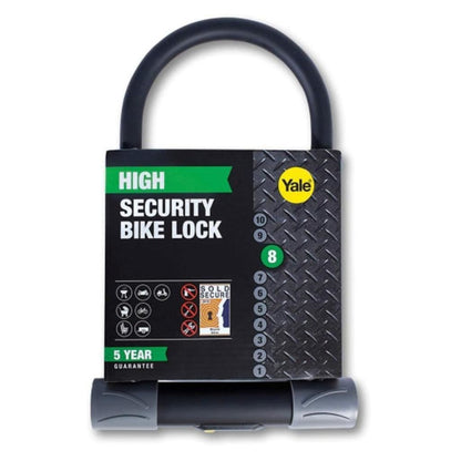 Yale Bike D Lock High Security 230 x 115mm with 4 Laser Cut Keys Anti Pick Drill