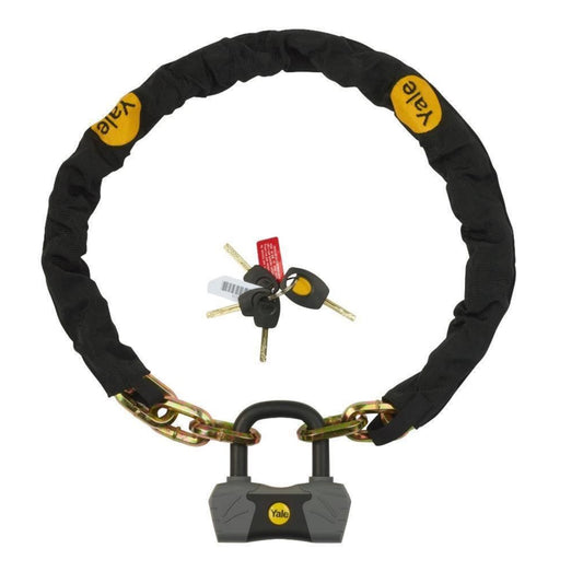 Yale Chain and Lock 1100mm Maximum Security Chain Bike Lock Heavy Duty 4 Keys