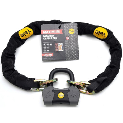 Yale Chain and Lock 1100mm Maximum Security Chain Bike Lock Heavy Duty 4 Keys