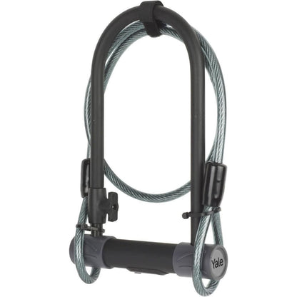 Yale Bike D Lock with Cable 230x115mm High Security 4 Laser Cut Keys Anti Drill