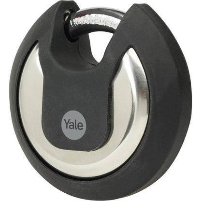 Yale Y130B Maximum Security Stainless Steel Discus Padlock With Cover 3 Key 70mm