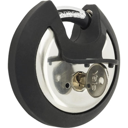 Yale Y130B Maximum Security Stainless Steel Discus Padlock With Cover 3 Key 70mm