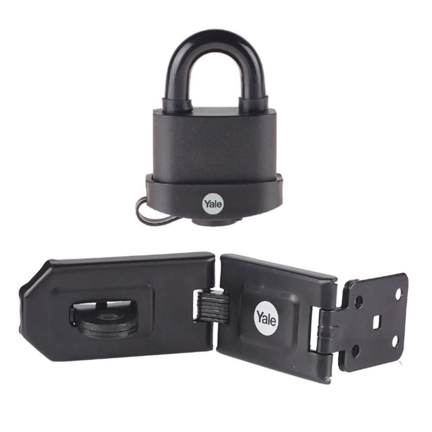 Yale Weatherproof Padlock and Hasp Outdoor Hardened Steel 3 Keys High Security