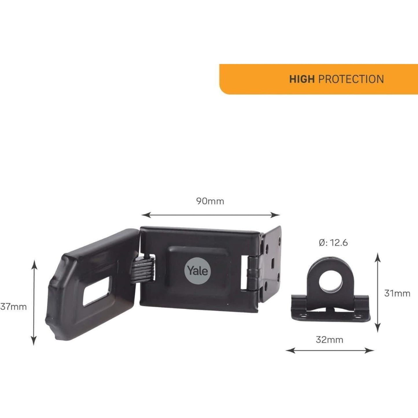 Yale Weatherproof Padlock and Hasp Outdoor Hardened Steel 3 Keys High Security