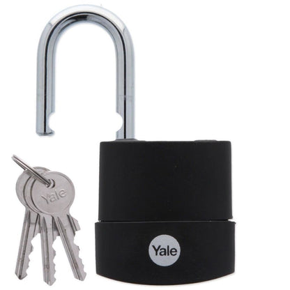 Yale Weatherproof Padlock Outdoor Hardened Steel 3 Keys Maximum Security