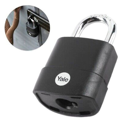 Yale Weatherproof Padlock Outdoor Hardened Steel 3 Keys Maximum Security