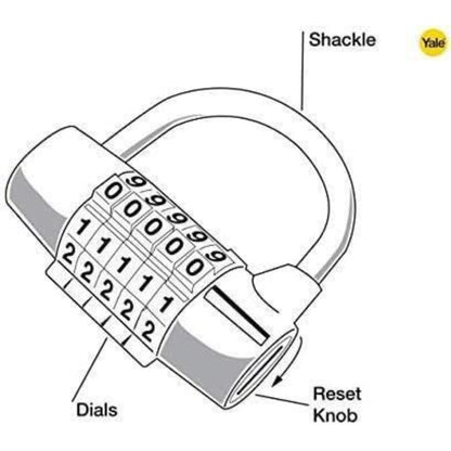 Yale Five Dial Combination Padlock for Indoor Usage 48 mm Steel Y160/48/123/1