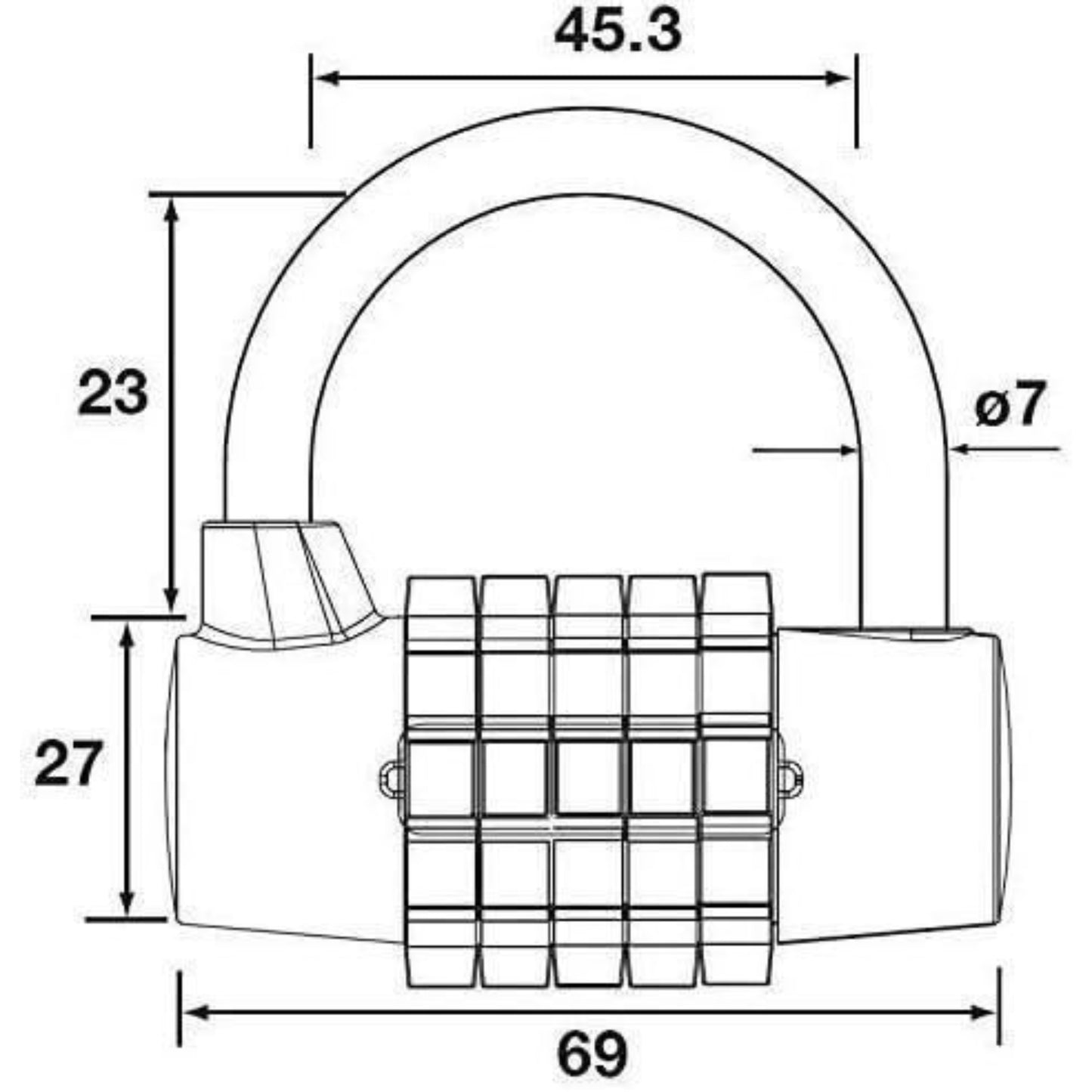 Yale Five Dial Combination Padlock for Indoor Usage 48 mm Steel Y160/48/123/1