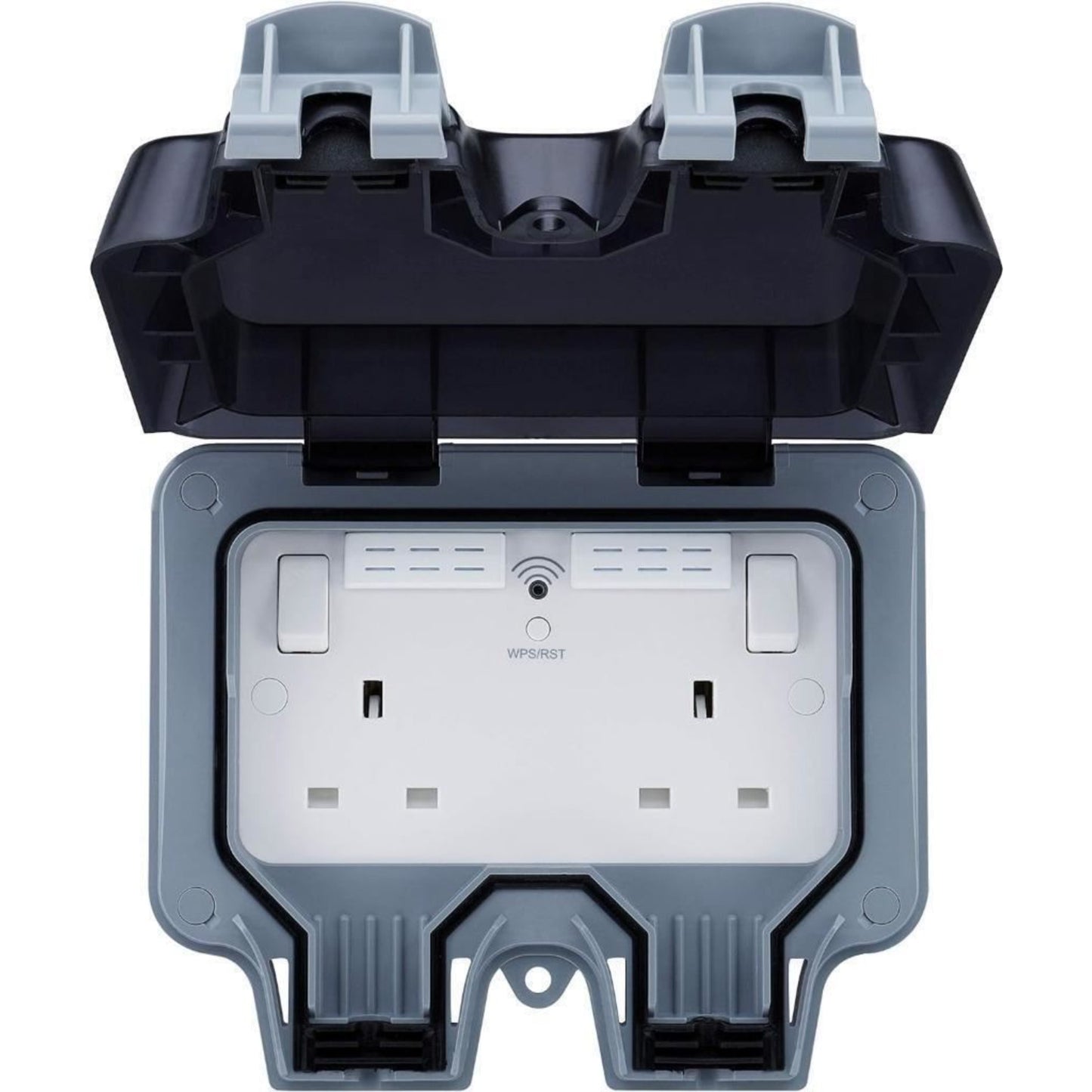 BG Electrical Weatherproof Outdoor Switched Double Socket with Wi-Fi Repeater