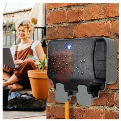 BG Electrical Weatherproof Outdoor Switched Double Socket with Wi-Fi Repeater