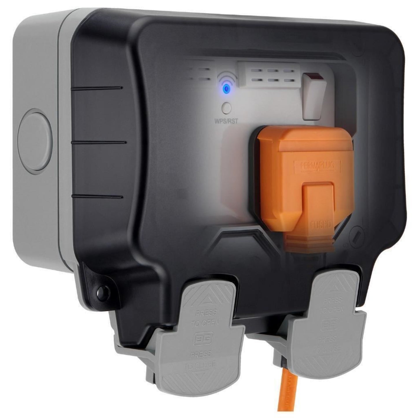 BG Electrical Weatherproof Outdoor Switched Double Socket with Wi-Fi Repeater