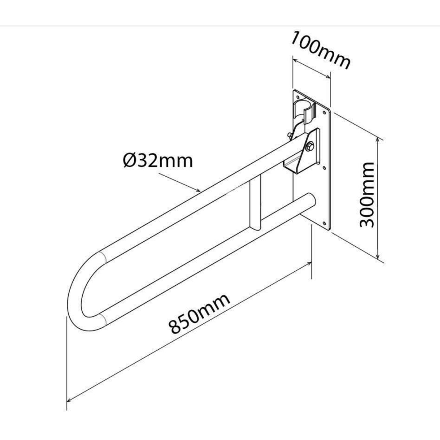 Croydex Fold Away Drop Down Grab Rail Wall Mount Mobility Aid Steel Grey
