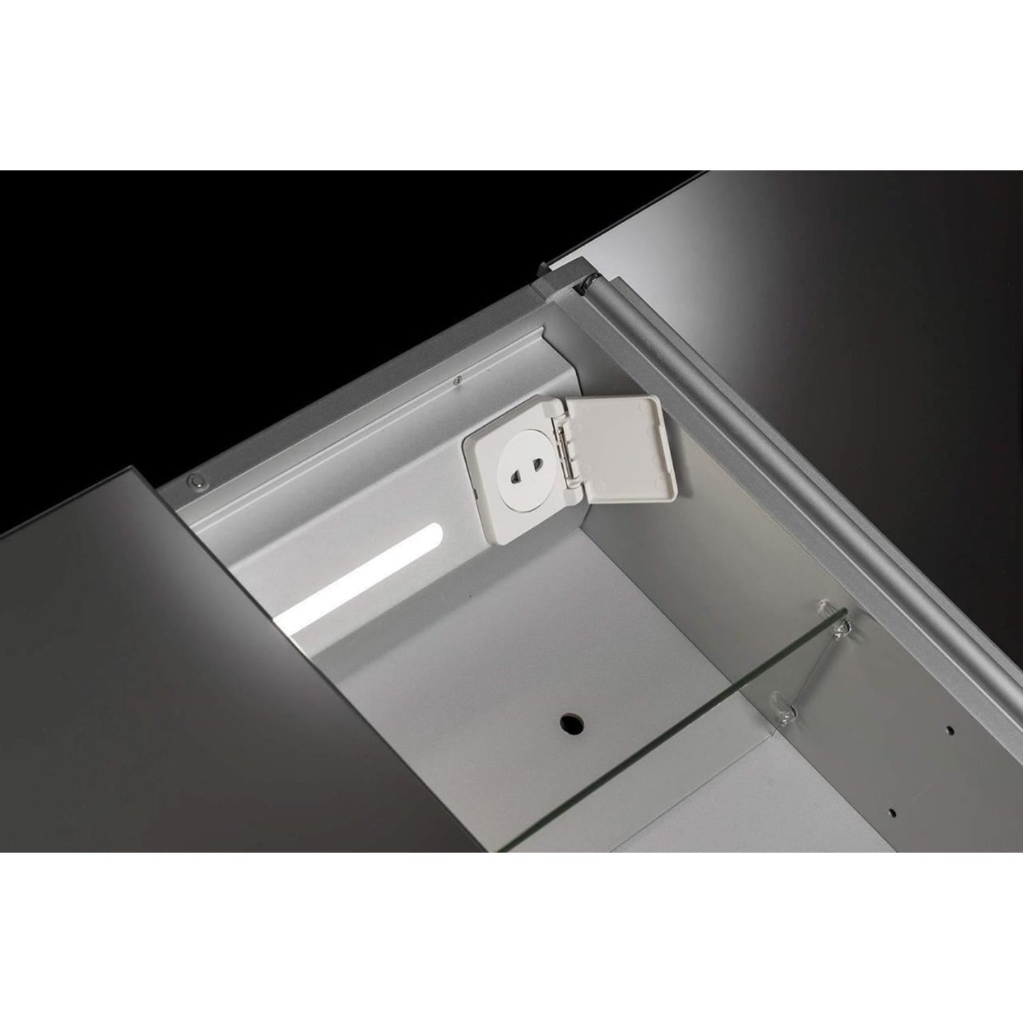 Croydex Warwick Double Door Illuminated Cabinet with LED Lighting Shaver Socket