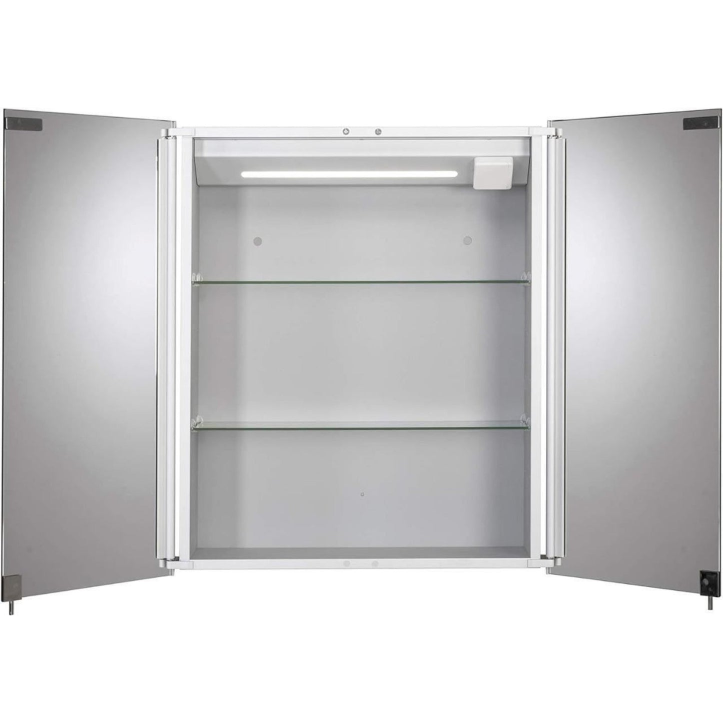 Croydex Warwick Double Door Illuminated Cabinet with LED Lighting Shaver Socket