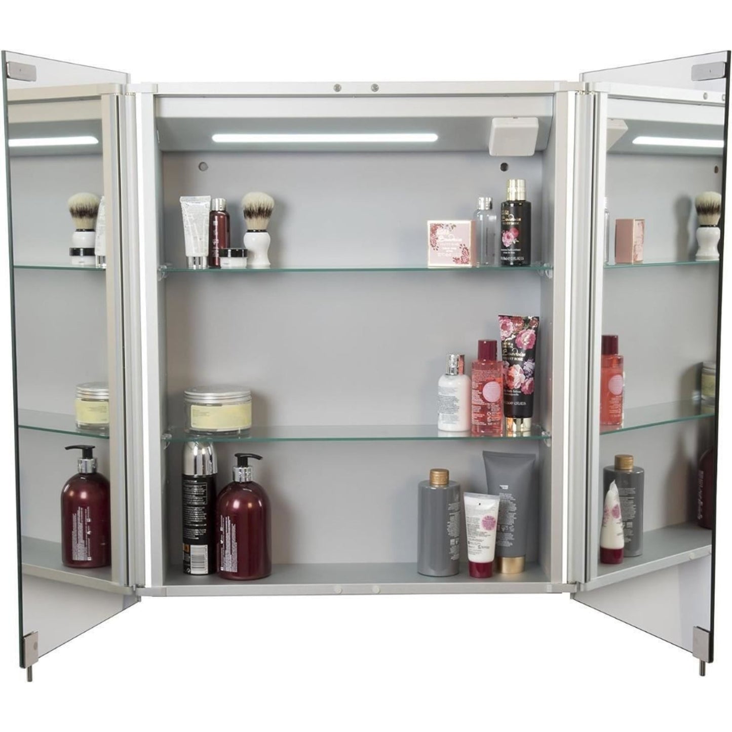 Croydex Warwick Double Door Illuminated Cabinet with LED Lighting Shaver Socket