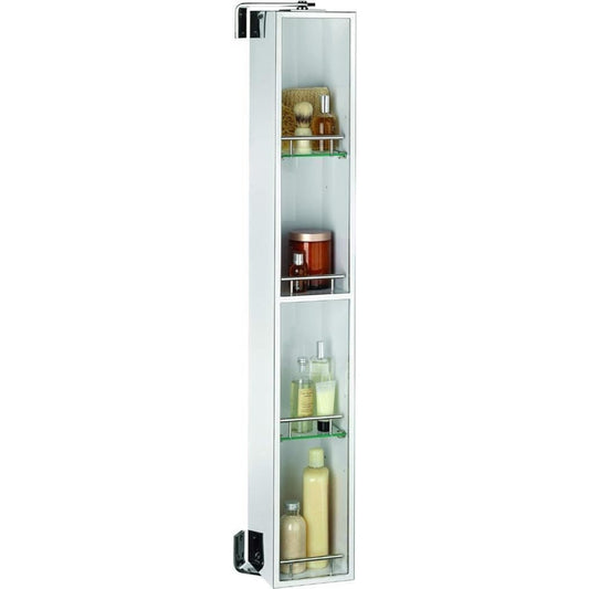 Croydex 1200 mm Ottawa Stainless Steel Spinning Cabinet with Mirror and Shelves