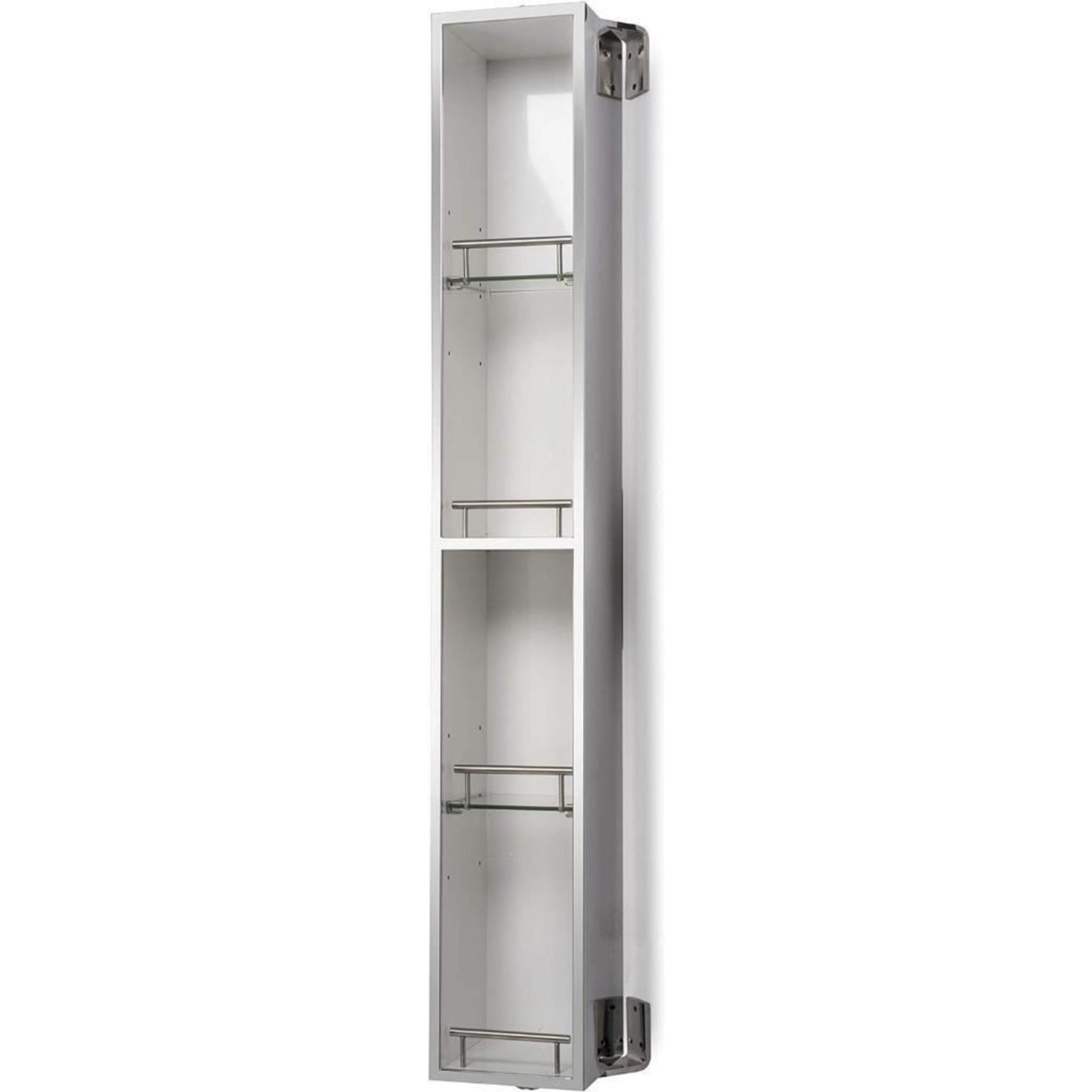Croydex 1200 mm Ottawa Stainless Steel Spinning Cabinet with Mirror and Shelves