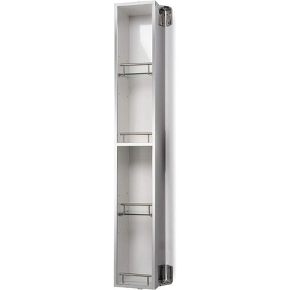 Croydex 1200 mm Ottawa Stainless Steel Spinning Cabinet with Mirror and Shelves