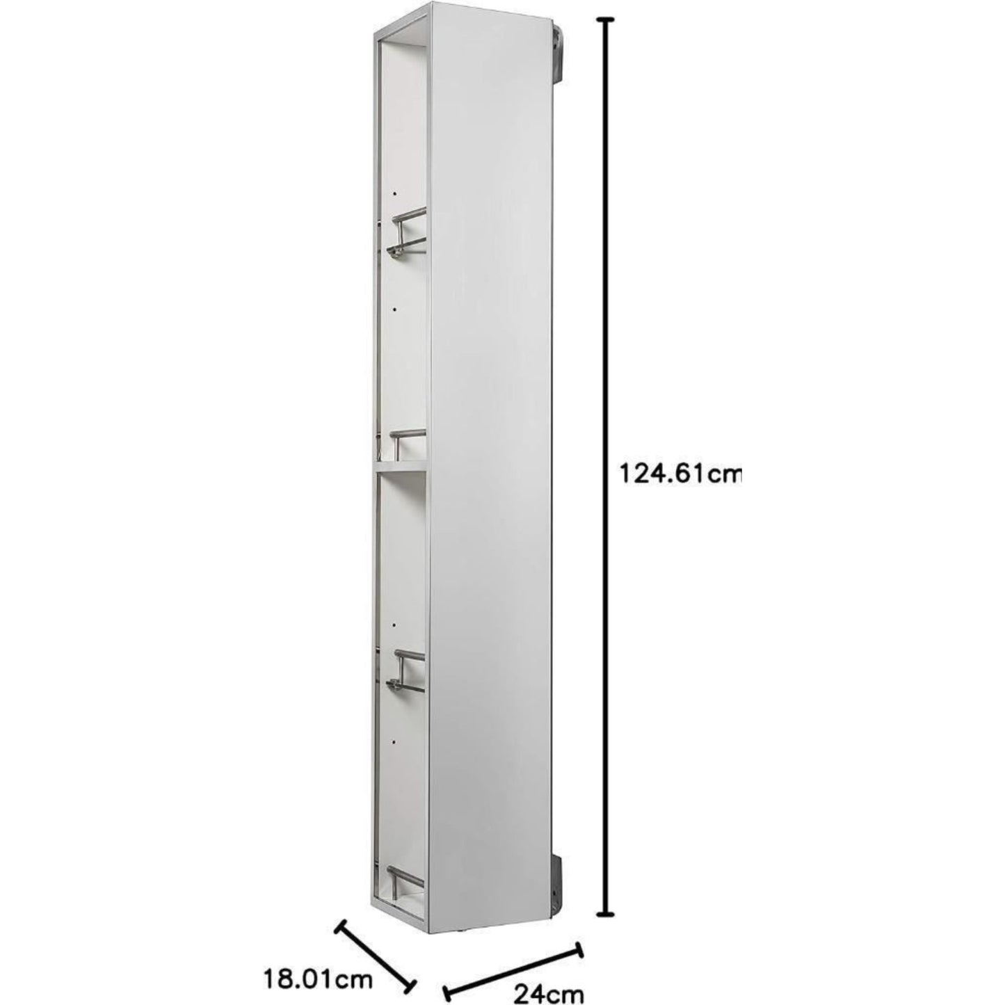 Croydex 1200 mm Ottawa Stainless Steel Spinning Cabinet with Mirror and Shelves